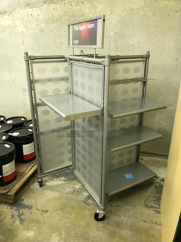 Heavy Duty Metal Merchandising Shelving on Casters (2x bid) - Image 3 of 3