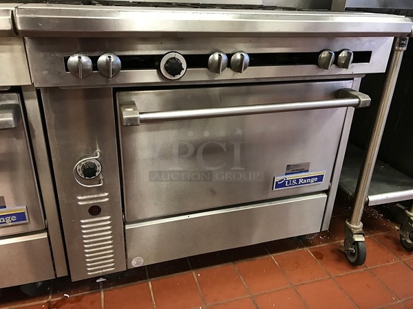 US Range 6 Burner Natural Gas Range w/ Standard Oven, Tested & Working! - Image 3 of 4