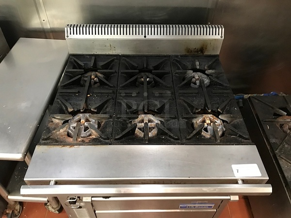 US Range 6 Burner Natural Gas Range w/ Standard Oven, Tested & Working - Image 2 of 4