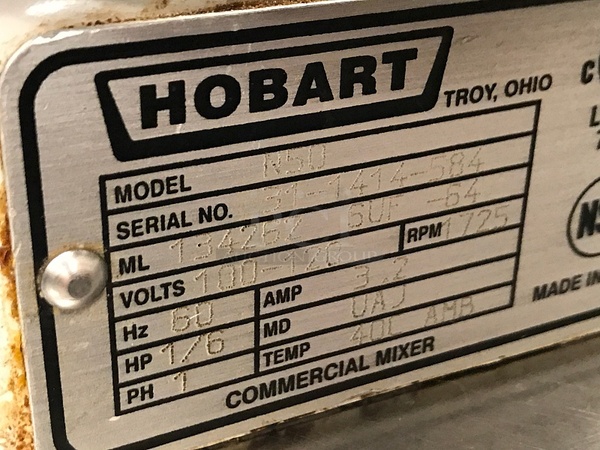 Hobart N50 5 Qt. Commercial Countertop Mixer with Accessories & Bowl, 120V 1ph, Tested & Working! (See Video) - Image 4 of 4