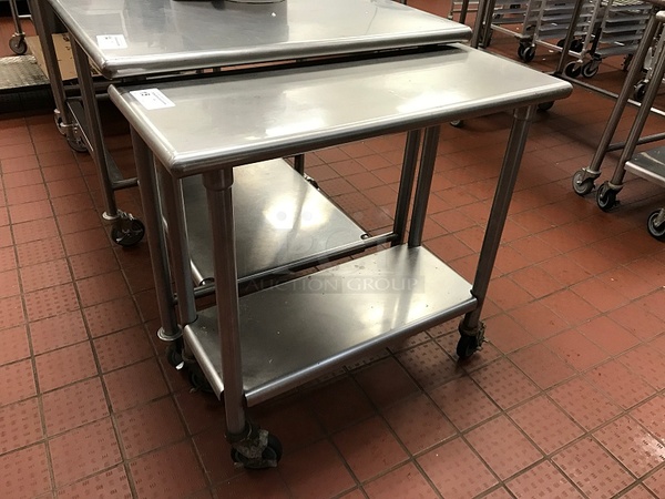 Stainless Steel Work Table w/ Under Shelf on Casters