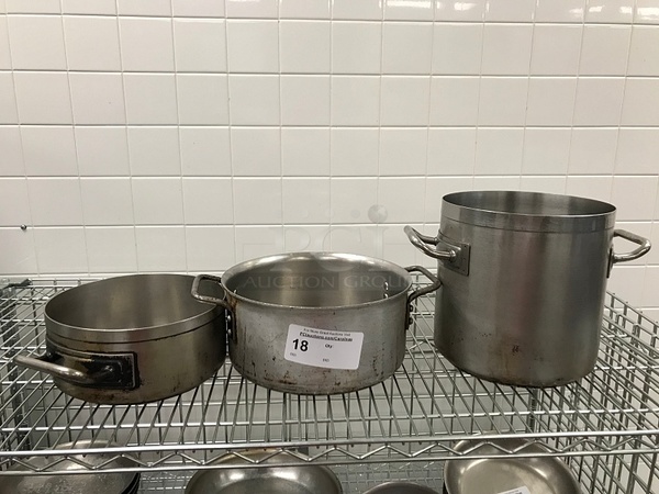 Three Piazza Stainless Steel Pots