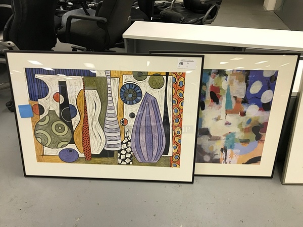 Two Abstract Framed Poster Prints