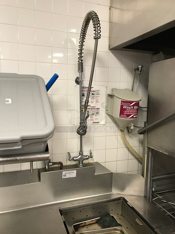 Clean & Dirty Side Dish Machine Tables w/ Rinse Sink, Insinkerator & Pre Rinse Spray Arm - Image 2 of 6