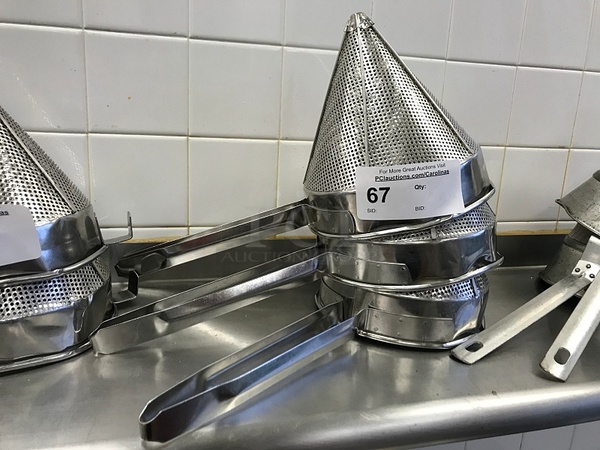 Three Conical Strainers