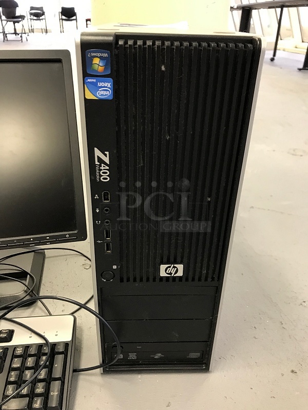 HP Z400 PC Workstations w/ 22" HP Monitors & Windows Installed (2x bid) - Image 2 of 5
