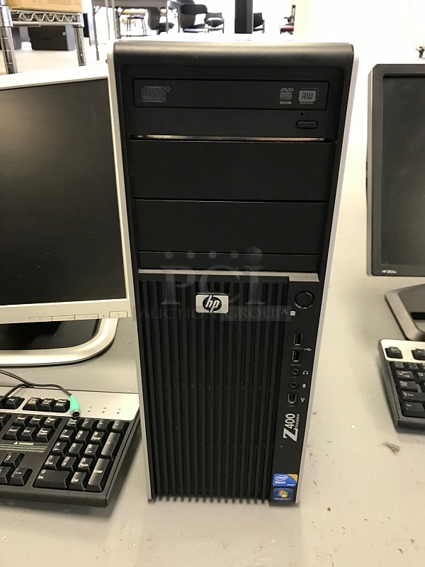 HP Z400 PC Workstations w/ 15" HP Monitors & Windows Installed - Image 2 of 4