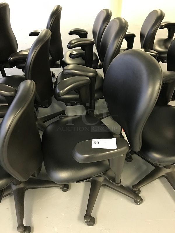Three Herman Miller Vinyl Task Chairs w/ Arms - Image 1 of 1