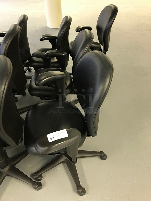 Four Herman Miller Vinyl Task Chairs w/ Arms - Image 1 of 1