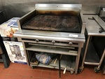 U. S. Range Natural Gas 36" Cuisine Series Range Match Lava Rock Charbroiler w/ Adjustable Grates & Storage Base, 90,000 BTU, Tested & Working!