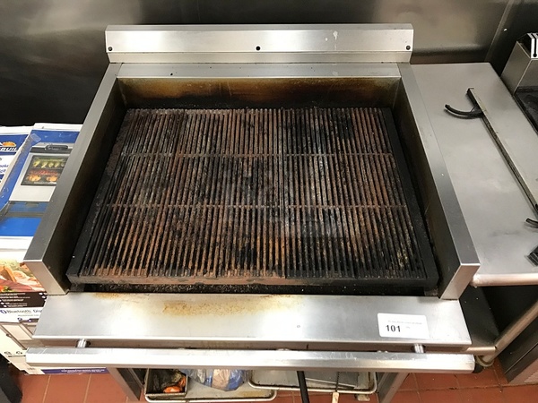 U. S. Range Natural Gas 36" Cuisine Series Range Match Lava Rock Charbroiler w/ Adjustable Grates & Storage Base, 90,000 BTU, Tested & Working! - Image 2 of 4