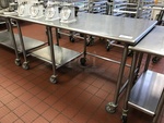 Stainless Steel Work Table w/ Under Shelf on Casters