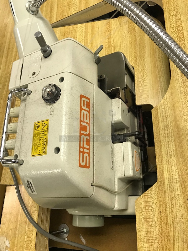 Siruba 747H Industrial 4 Thread Overlocker w/ Table & Servo Motor, 115v 1ph, Tested & Working! - Image 2 of 3