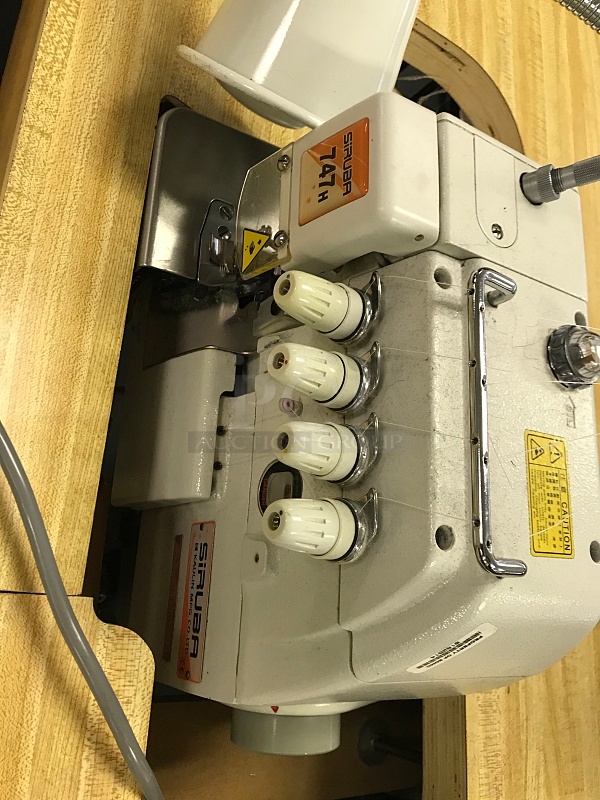 Siruba 747H Industrial 4 Thread Overlocker w/ Table & Servo Motor, 115v 1ph, Tested & Working! - Image 3 of 3