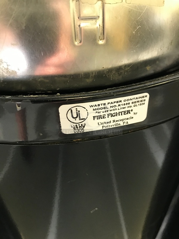 United Metal Receptacle Fire Fighter Pop-Top 15 Gallon Trash Cans (3x bid) - Image 2 of 2