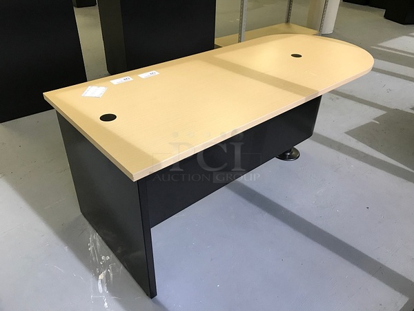Herman Miller Desk w/ Round Meeting End, Pull Out Drawer & Modesty Screen (2x bid) - Image 3 of 3