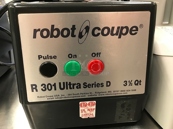Robot Coupe R301 Ultra Series D 3 1/2 Qt Food Processor w/ Extra Bowl, 115v 1ph, Tested & Working! (See Video) - Image 2 of 3