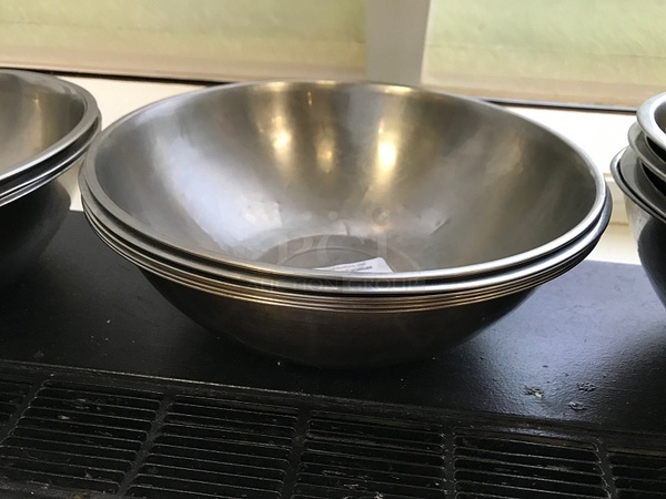 Five Stainless Steel Mixing Bowls