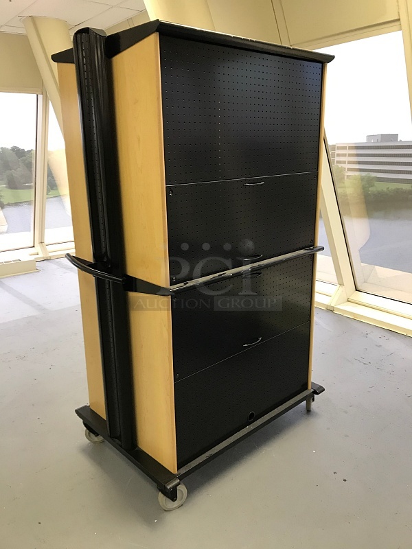 Portable Merchandiser / Concession Cabinet on Casters, Top Fold Up Display Door & Under Counter Storage - Image 2 of 3