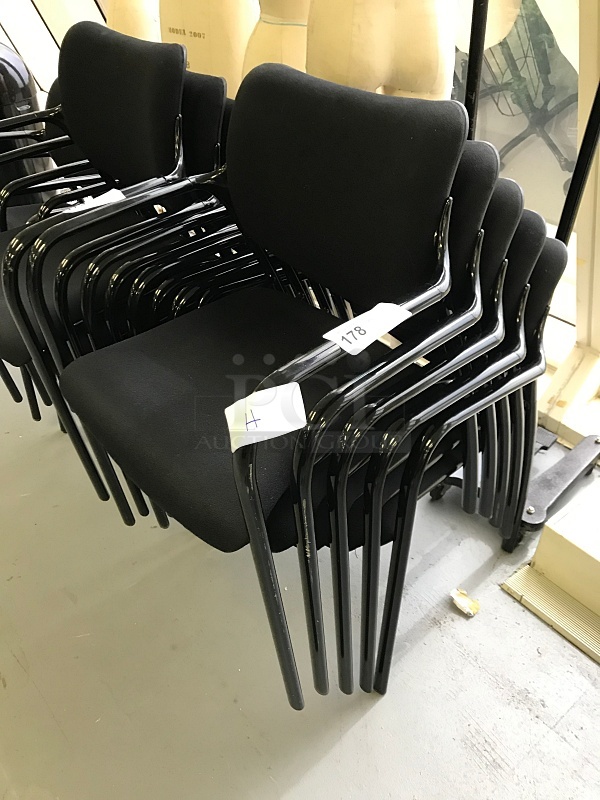 Five Black Stackable Herman Miller Chairs - Image 1 of 1