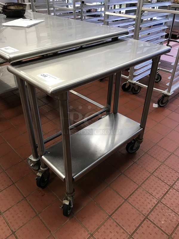 Stainless Steel Work Table w/ Under Shelf on Casters