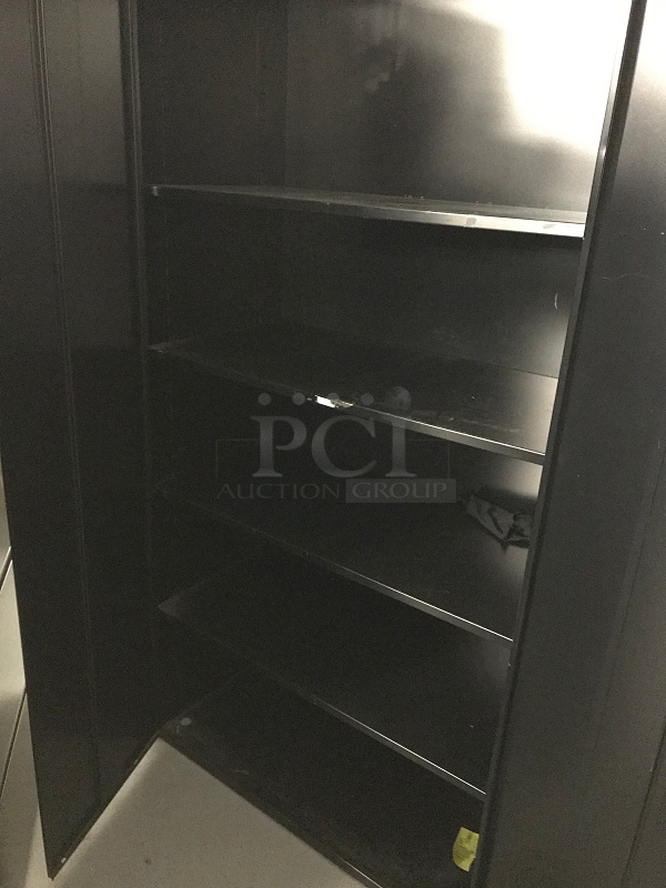 Global Black Metal Lockable Storage Cabinet w/ Four Shelves - Image 2 of 3