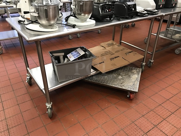 Stainless Steel Work table w/ Under Shelf on Casters