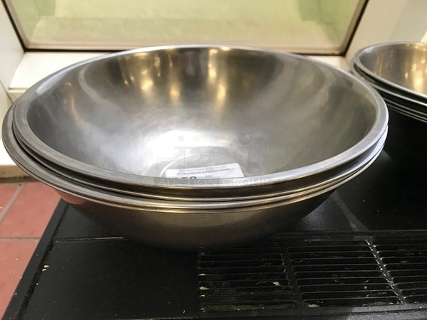 Five Stainless Steel Mixing Bowls