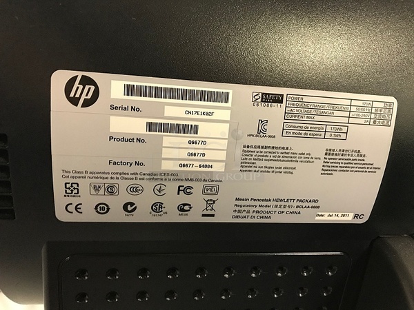 HP Designjet Z2100 Photo Printer, Large Format Up To 24 Inches, Page or Roller Fed w/ Cutter, 115v 1ph, Tested & Working! - Image 4 of 4