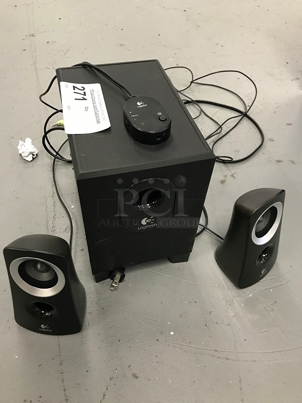 LogiTech Z313 2.1 Channel 25 Watt Powered Speakers w/ Subwoofer, 110v 1ph, Tested & Working!