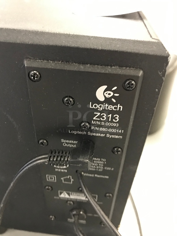 LogiTech Z313 2.1 Channel 25 Watt Powered Speakers w/ Subwoofer, 110v 1ph, Tested & Working! - Image 3 of 3