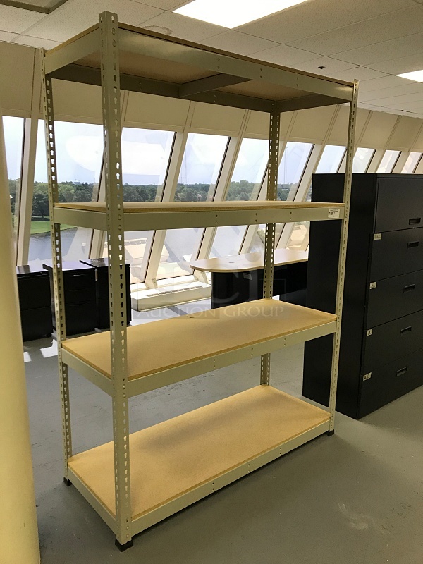 Heavy Duty Steel Storage Rack w/ Wooden Shelves