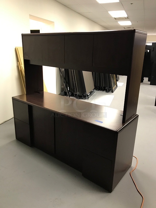 VERY NICE! HON Executive Wooden Office Furniture, Desk, Credenza & Book Shelf - Image 2 of 4