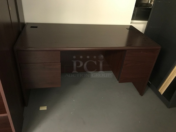 HON Wooden Desk & Book Shelf - Image 1 of 2