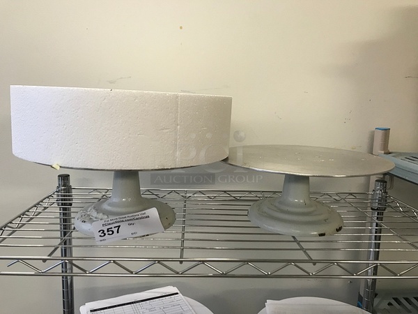 Two Ateco 612 12" Revolving Cake Stand with Cast Iron Base and Aluminum Top - Image 1 of 2