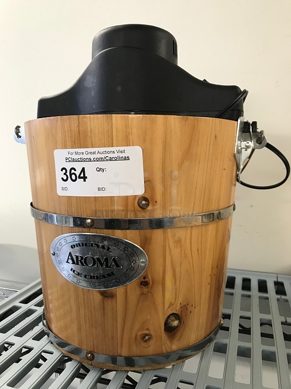 Aroma Wooden Electric Ice Cream Churn, 115v 1ph, Tested & Working!