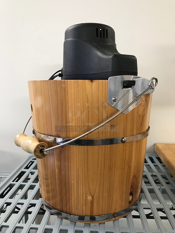 Aroma Wooden Electric Ice Cream Churn, 115v 1ph, Tested & Working! - Image 2 of 2