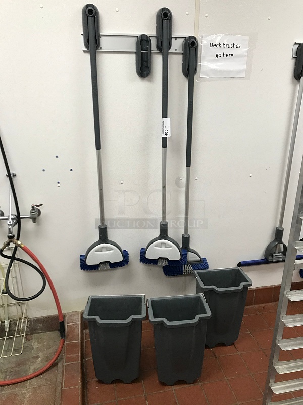 Three Ecolab Scrubbing Brushes & Buckets - Image 1 of 1