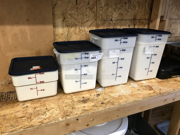 Four Assorted Ingredient Bins w/ Lids