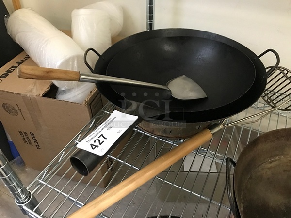 Iron Wok & Spatula - Image 1 of 1