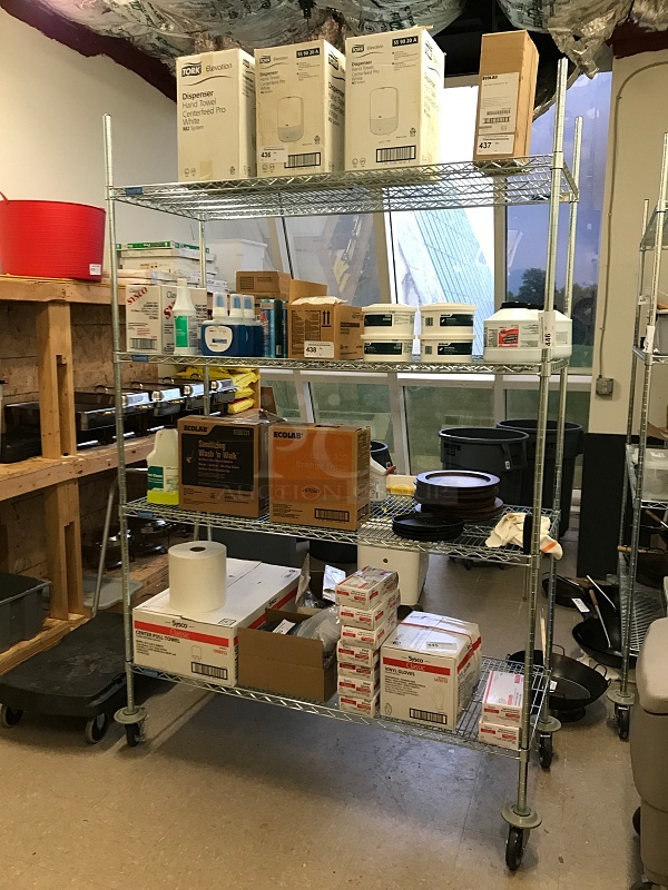 Chrome Metro Storage Rack w/ Four Shelves on Casters - Image 1 of 1