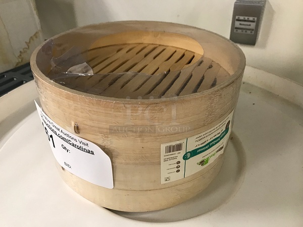 Two Large Bamboo Steamer Baskets - Image 1 of 2
