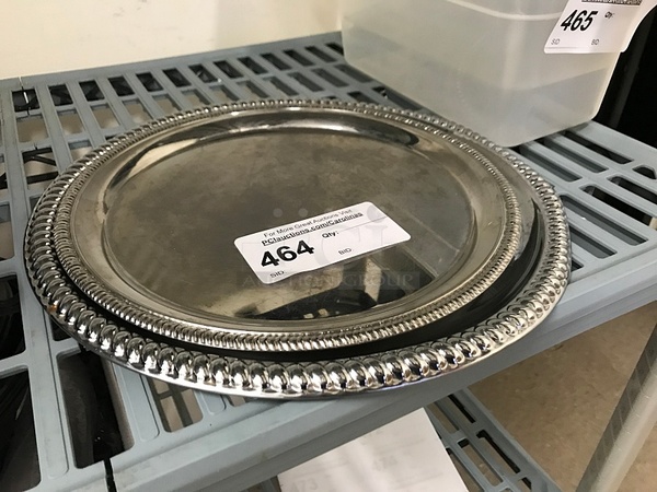 Silver Metal Serving Platters - Image 1 of 1