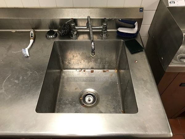 Single Compartment Stainless Steel Sink w/ Left Drainboard / Work Top - Image 2 of 2