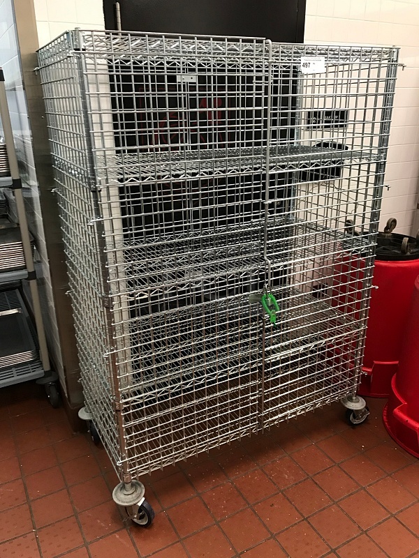 Lockable Metro Storage Rack w/ Five Shelves on Casters