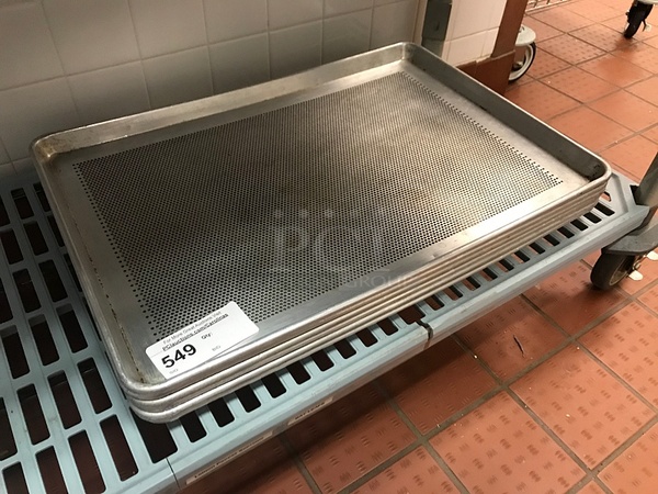 Four Full Size Perforated Aluminum Sheet Pans - Image 1 of 1