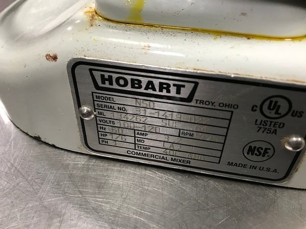 Hobart N50 5 Qt. Commercial Countertop Mixer with Accessories & Bowl, 120V 1ph, Tested & Working! (See Video) - Image 5 of 5