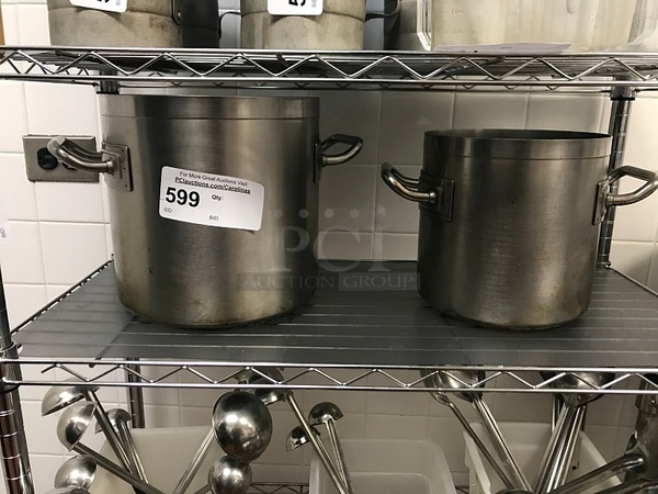 Two Piazza Stainless Steel Stock Pots