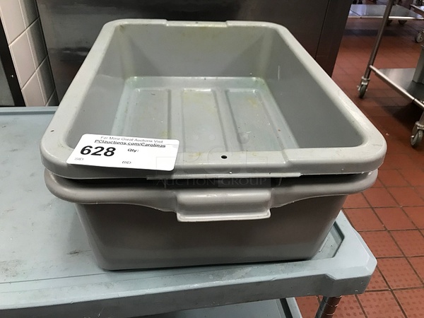 Two Plastic Bus Tubs