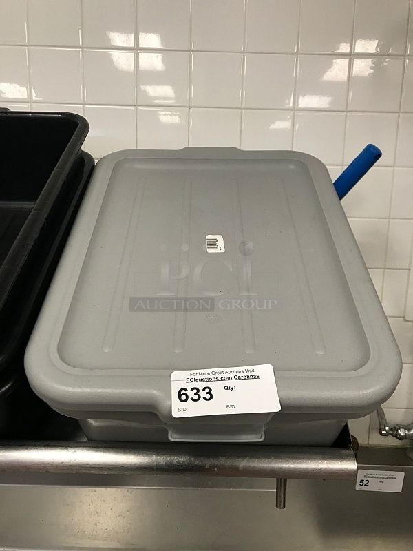 Two Grey Bus Tubs w/ Lids - Image 1 of 1